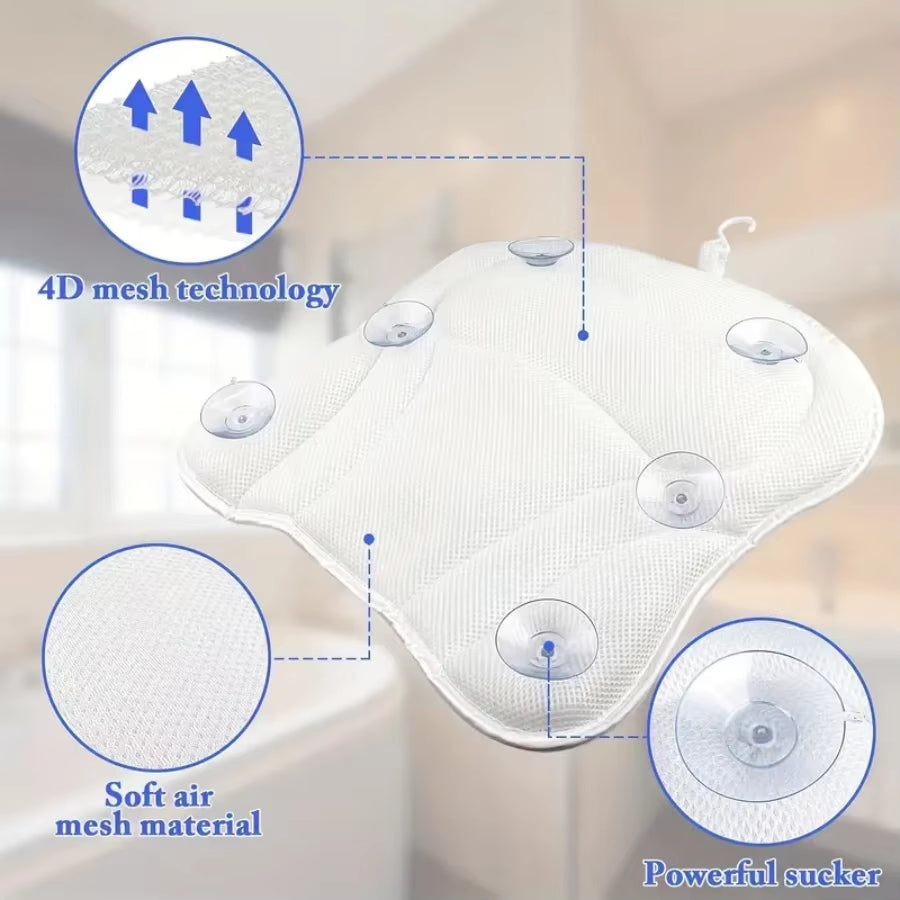 Bathtub Pillow Home Hotel Bath Pillow 4D Gray White Butterfly Bathtub Pillow Suction Cup Bathtub Pillow